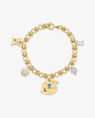 Biżuteria JW PEI Cosmos Round Multi Charm Bracelet Women Złote Kolorowe | PL1415FM