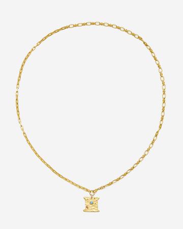 Biżuteria JW PEI Cosmos Square Necklace Women Złote Kolorowe | PL1421ZG