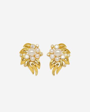 Biżuteria JW PEI Flowers Earings Women Złote Białe | PL1427MA