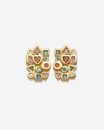 Biżuteria JW PEI Geometrical Combination Earrings Women Złote Kolorowe | PL1430EX