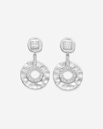 Biżuteria JW PEI Geometrical Openwork Small Round Earrings Women Srebrne | PL1440DN