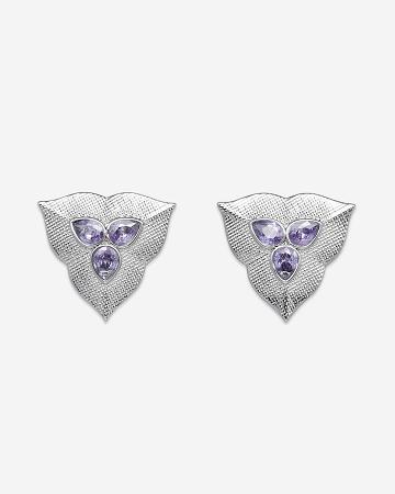 Biżuteria JW PEI Leaf Earrings Women Białe Złote Fioletowe | PL1449CE