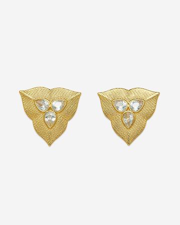 Biżuteria JW PEI Leaf Earrings Women Złote Białe | PL1452NB