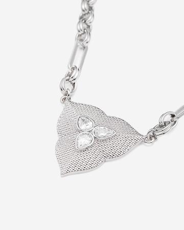 Biżuteria JW PEI Leaf Pendant Necklace Women Białe Złote Srebrne | PL1453MA