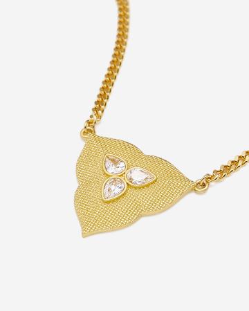 Biżuteria JW PEI Leaf Pendant Necklace Women Złote Białe | PL1456EX