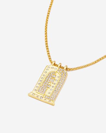 Biżuteria JW PEI Roman Small Arch Pendant Necklace Women Złote Białe | PL1469HK