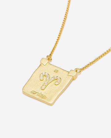 Biżuteria JW PEI Zodiac Pendant Necklace Women Złote | PL1471KI