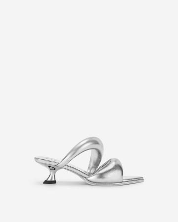Buty JW PEI JW PEI Sara Mule Women Srebrne | PL1485YU