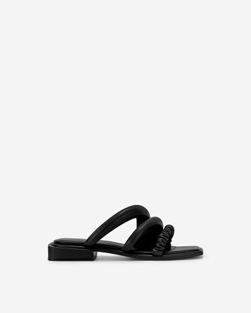 Buty JW PEI Jada Płaskie Mule Women Czarne | PL1477BC