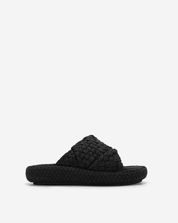 Buty JW PEI Lilah Woven Platformie Sandal Women Czarne | PL1493FM