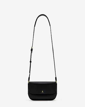 Torba Crossbody JW PEI Debby Flap Women Czarne | PL1012QZ