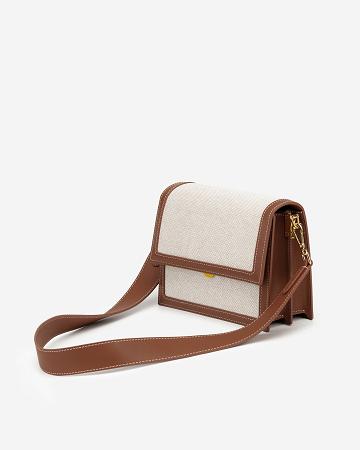 Torba Crossbody JW PEI Mini Flap Women Beżowe | PL1063MA