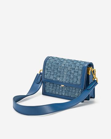 Torba Crossbody JW PEI Mini Flap Women Niebieskie | PL1058XF