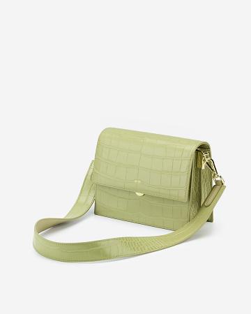Torba Crossbody JW PEI Mini Flap Women Oliwkowe Zielone | PL1064QZ