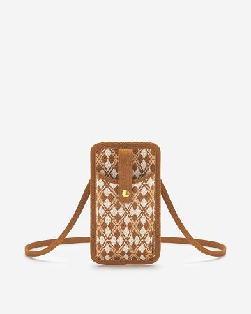 Torba Na Telefon JW PEI Aylin Trykotowy Women Brązowe Beżowe | PL1162XF