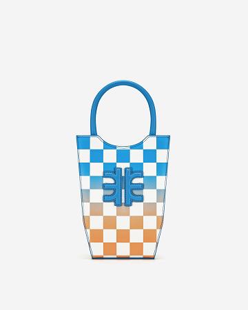 Torba Na Telefon JW PEI FEI Gradient Checkerboard Women Niebieskie Pomarańczowe | PL1173YU