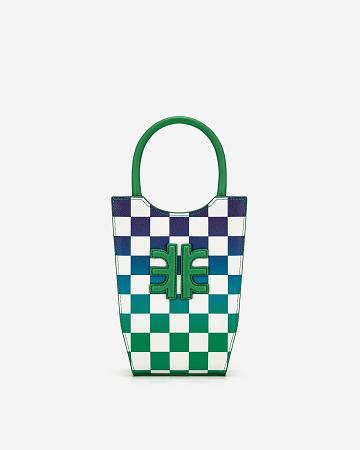 Torba Na Telefon JW PEI FEI Gradient Checkerboard Women Zielone Niebieskie | PL1179SO