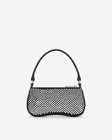 Torby Przez Ramię JW PEI Eva Artificial Crystal Mini Women Czarne | PL1232DN