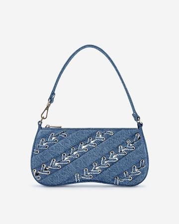 Torby Przez Ramię JW PEI Eva Denim Straps Klasyczne Women Niebieskie | PL1233FM