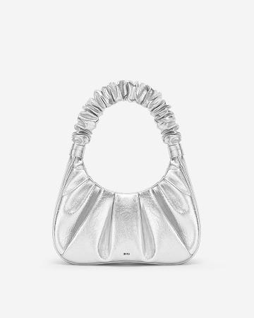 Torby Przez Ramię JW PEI Gabbi Metallic Ruched Hobo Women Srebrne | PL1279IS
