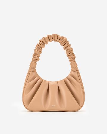 Torby Przez Ramię JW PEI Gabbi Ruched Hobo Women Brązowe | PL1282AP