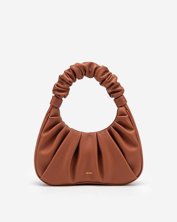 Torby Przez Ramię JW PEI Gabbi Ruched Hobo Mini Women Kawa Brązowe | PL1293CE