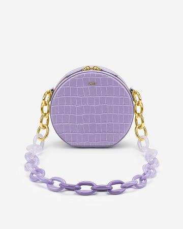 Torby Przez Ramię JW PEI Luna Gradient Acrylic Chain Circle Women Fioletowe | PL1322NB