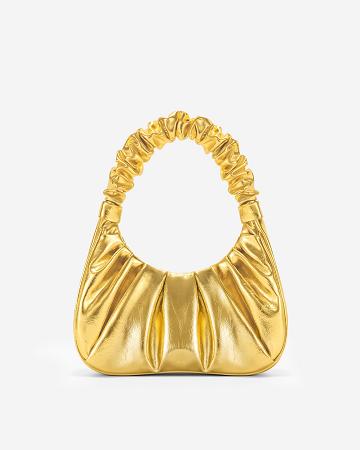 Torebki JW PEI Gabbi Metallic Ruched Hobo Women Złote | PL1097IS