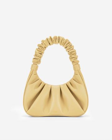 Torebki JW PEI Gabbi Ruched Hobo Women Khaki | PL1102DN