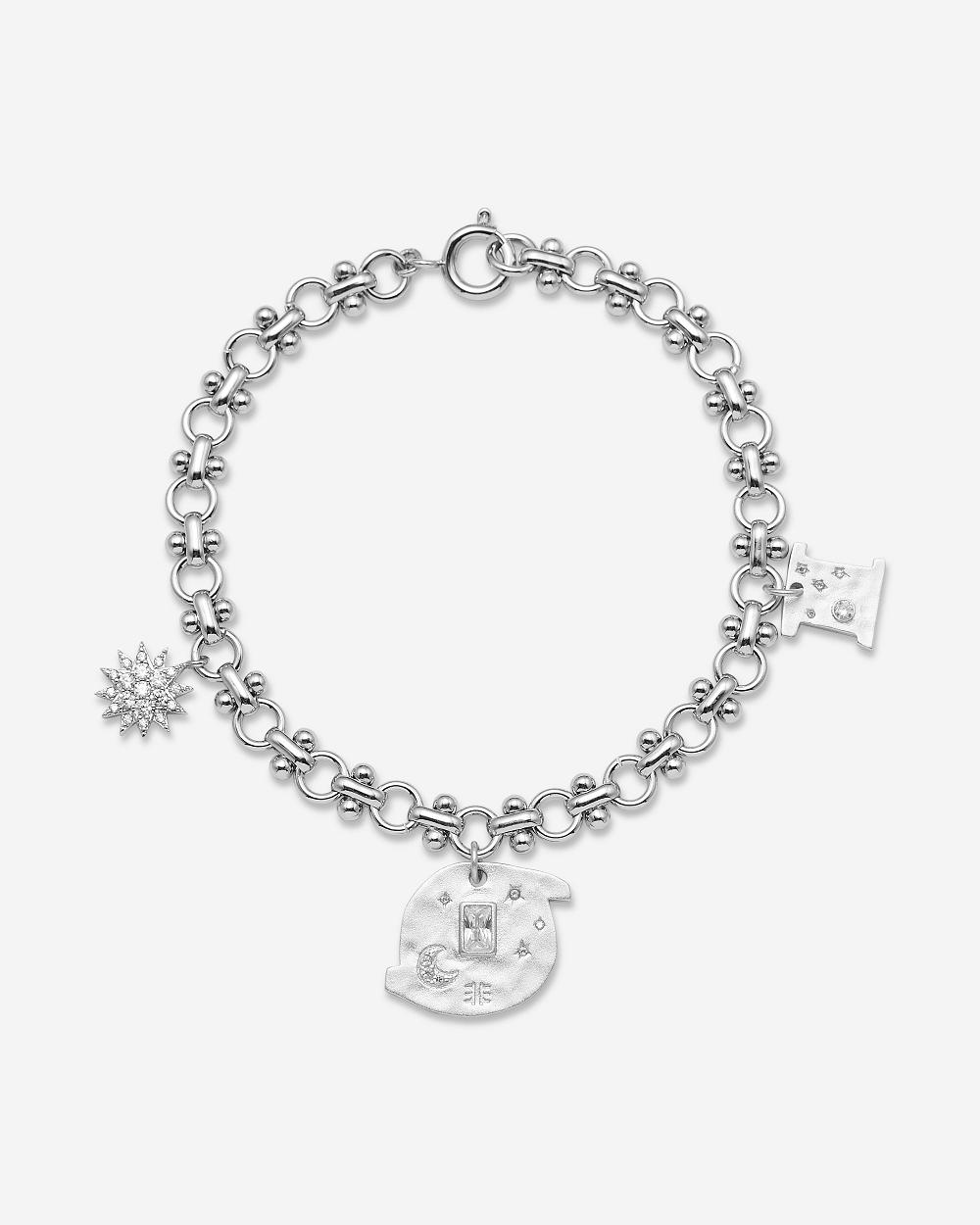 Biżuteria JW PEI Cosmos Round Multi Charm Bracelet Women Srebrne | PL1414DN