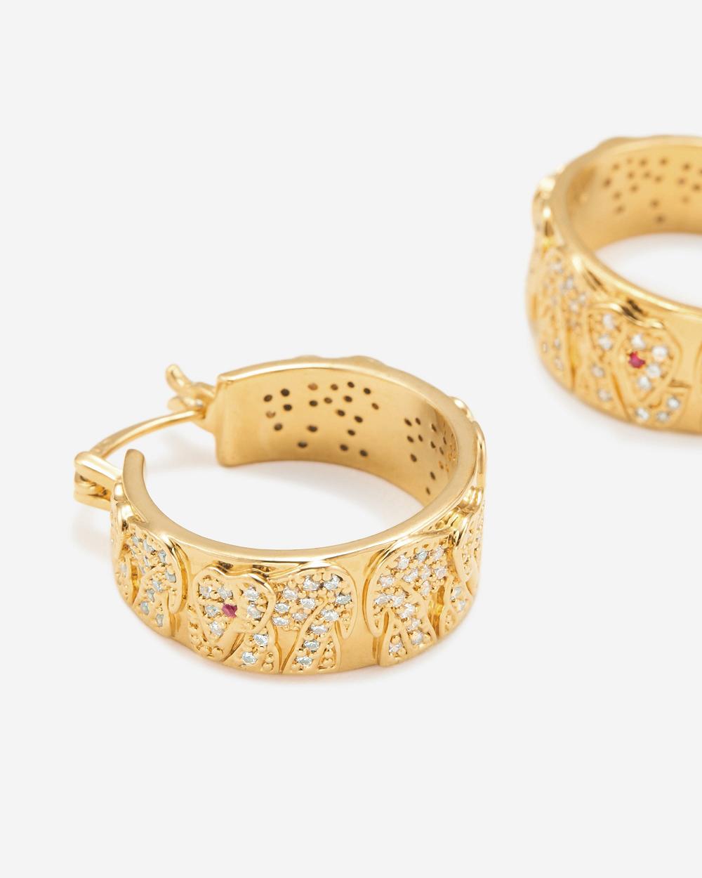 Biżuteria JW PEI Elephant Earrings Women Złote | PL1425BC