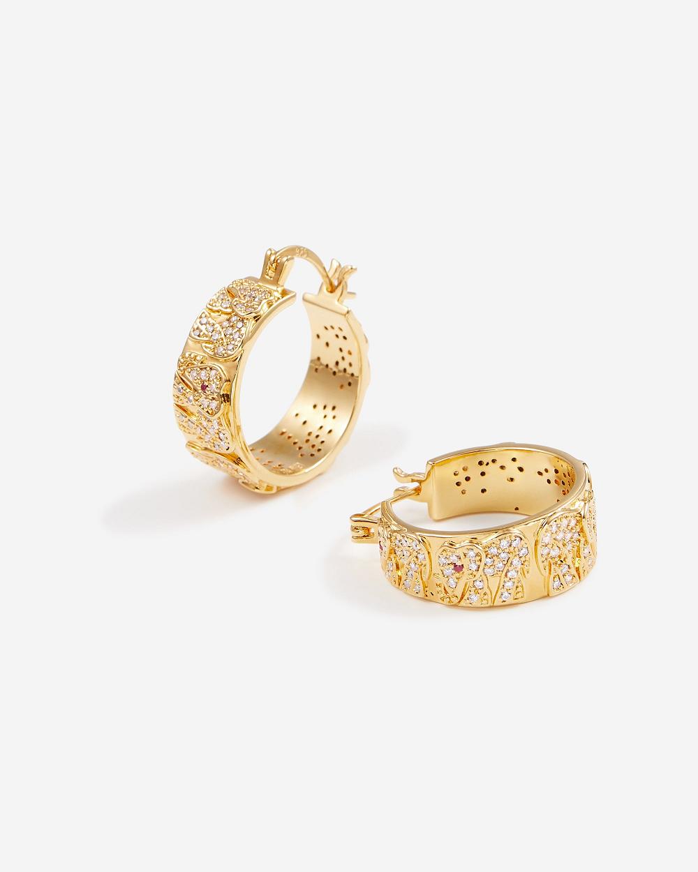 Biżuteria JW PEI Elephant Earrings Women Złote | PL1425BC