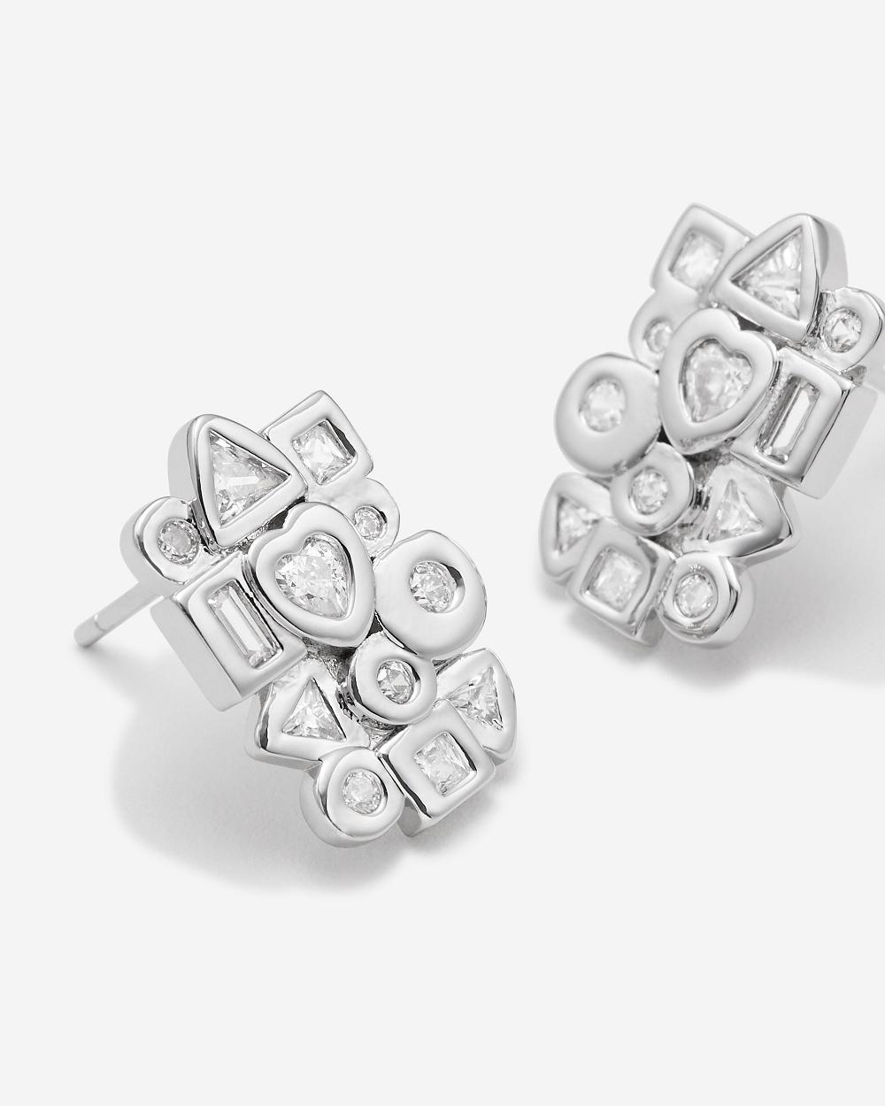 Biżuteria JW PEI Geometrical Combination Earrings Women Srebrne | PL1429WY