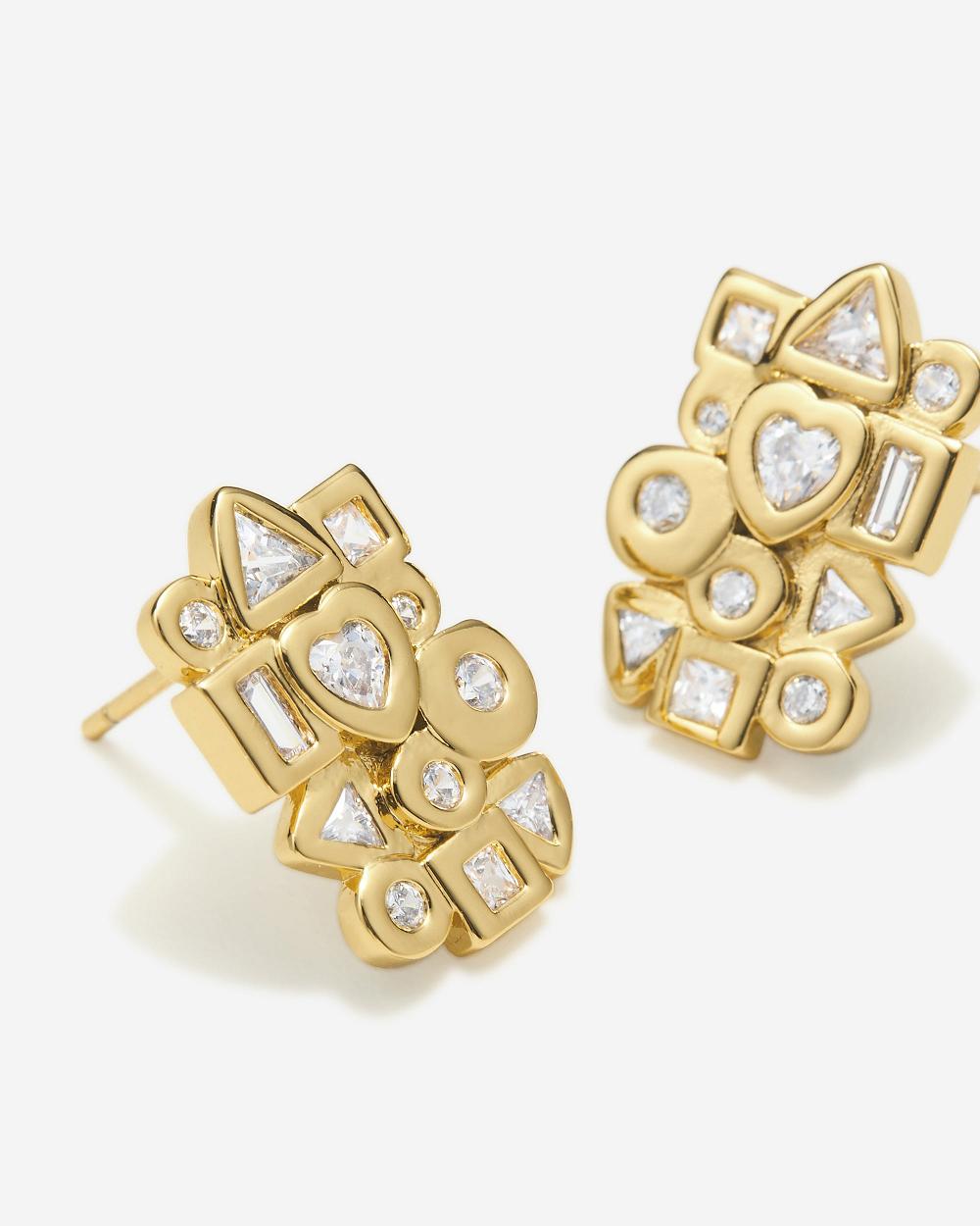 Biżuteria JW PEI Geometrical Combination Earrings Women Złote Białe | PL1431RW