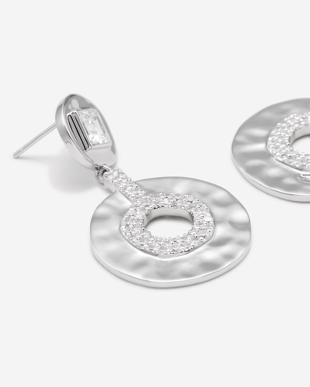 Biżuteria JW PEI Geometrical Openwork Small Round Earrings Women Srebrne | PL1440DN