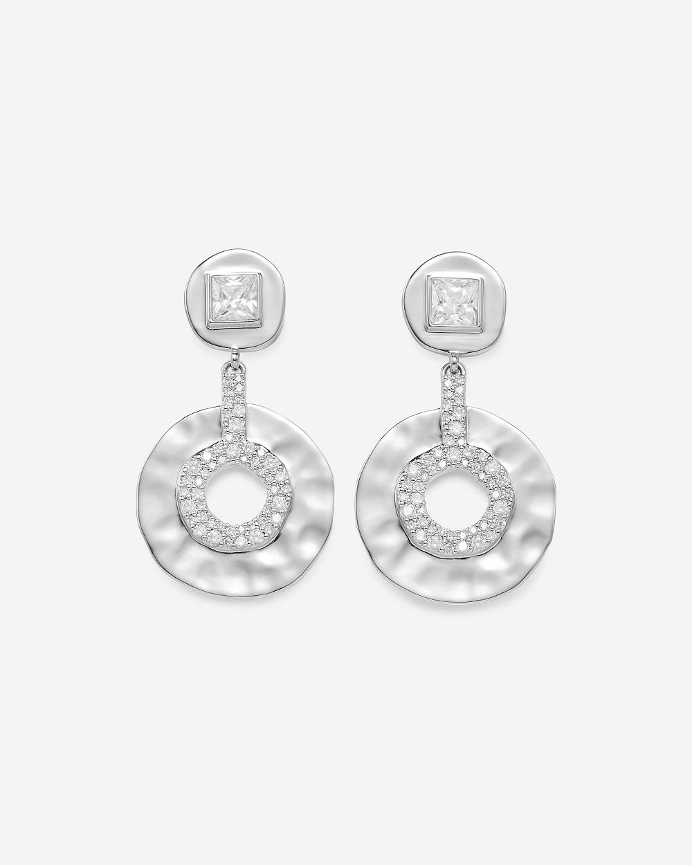 Biżuteria JW PEI Geometrical Openwork Small Round Earrings Women Srebrne | PL1440DN