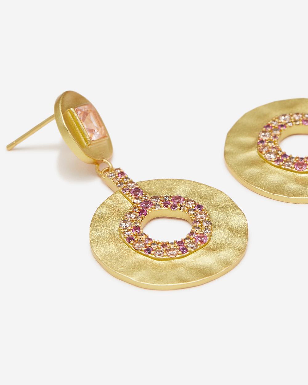 Biżuteria JW PEI Geometrical Openwork Small Round Earrings Women Złote Czerwone | PL1442GL