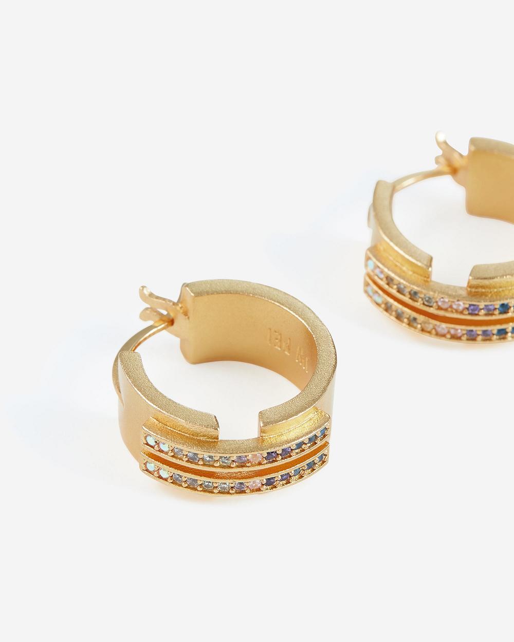 Biżuteria JW PEI Hoop Earrings Women Złote Kolorowe | PL1445KI