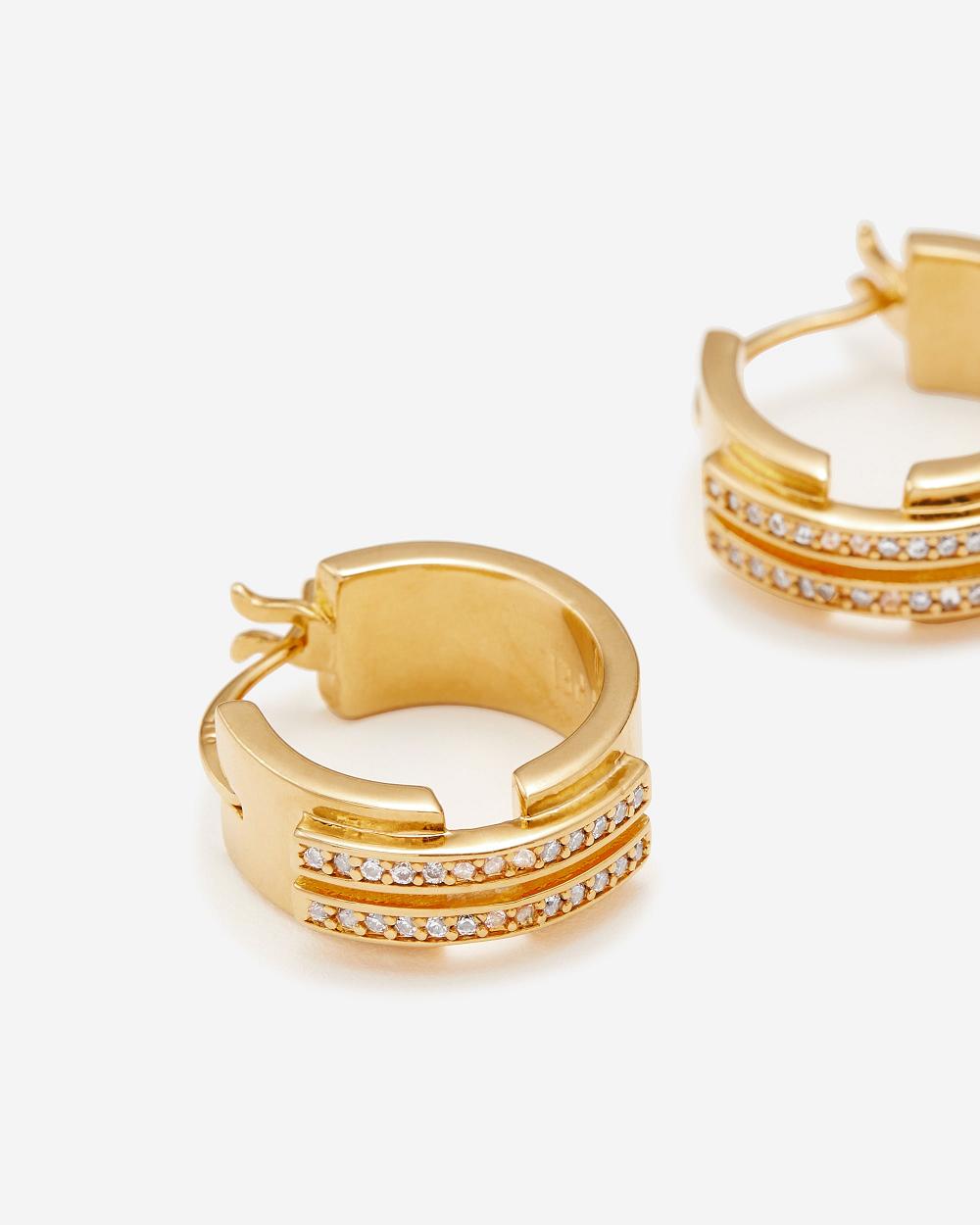 Biżuteria JW PEI Hoop Earrings Women Złote Białe | PL1447ZG