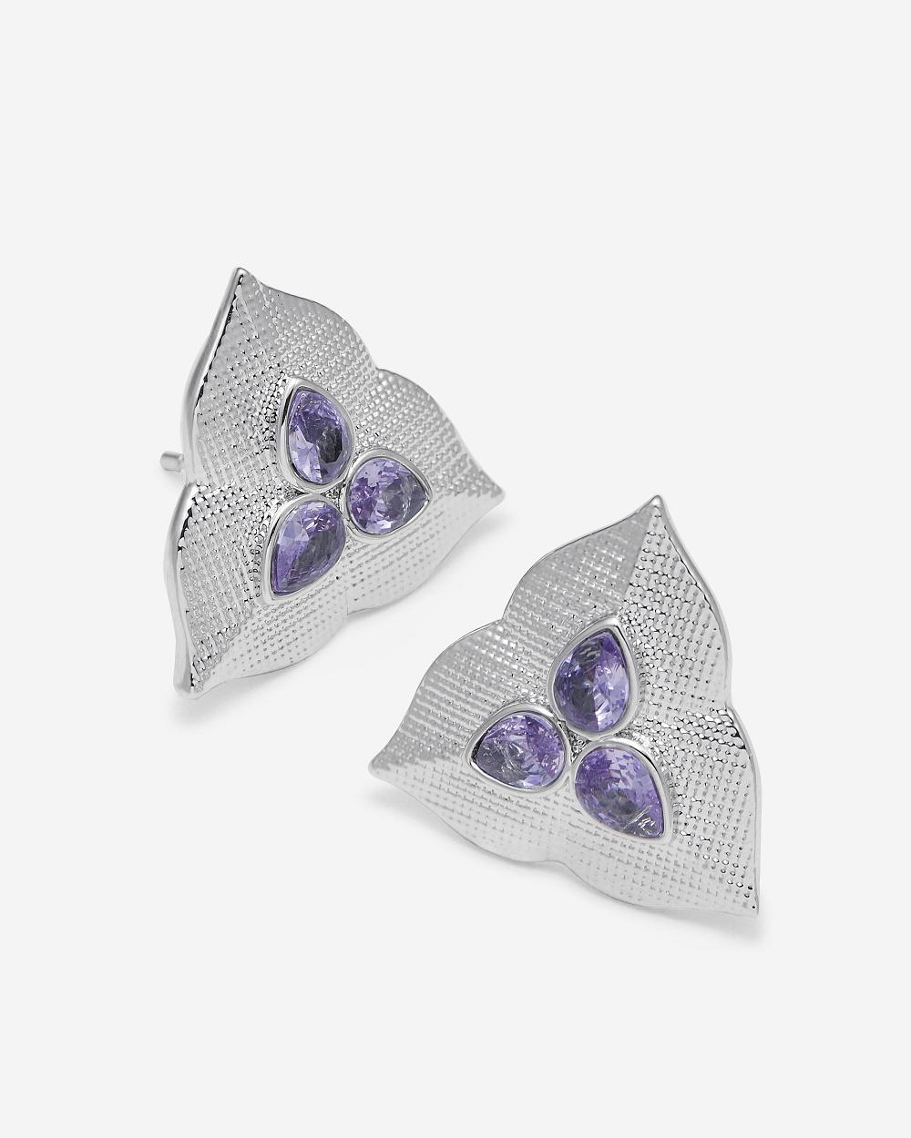 Biżuteria JW PEI Leaf Earrings Women Białe Złote Fioletowe | PL1449CE