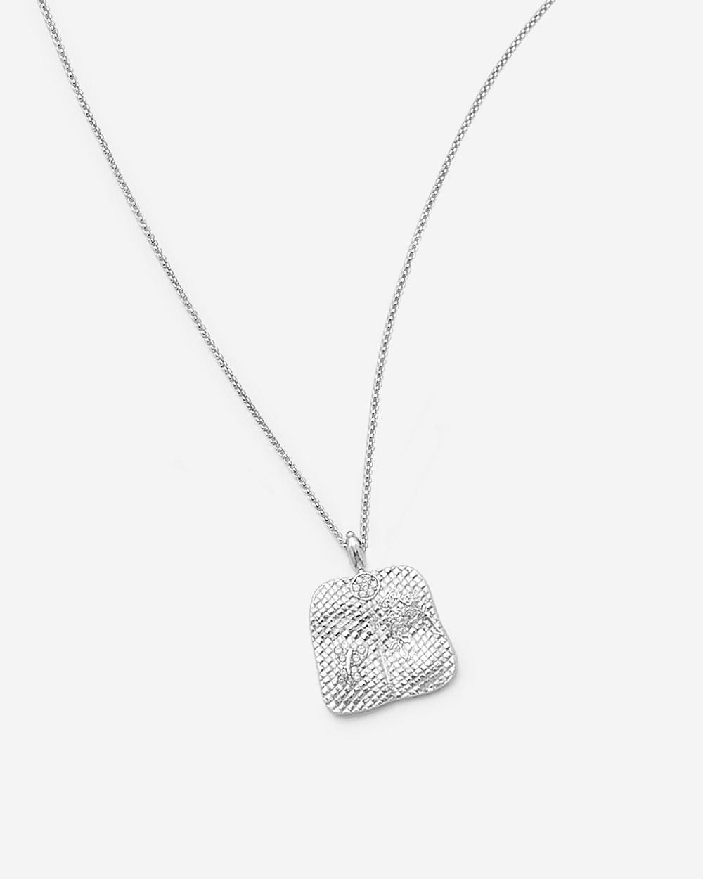 Biżuteria JW PEI Plantain Fan Pendant Necklace Women Srebrne Białe | PL1458TV