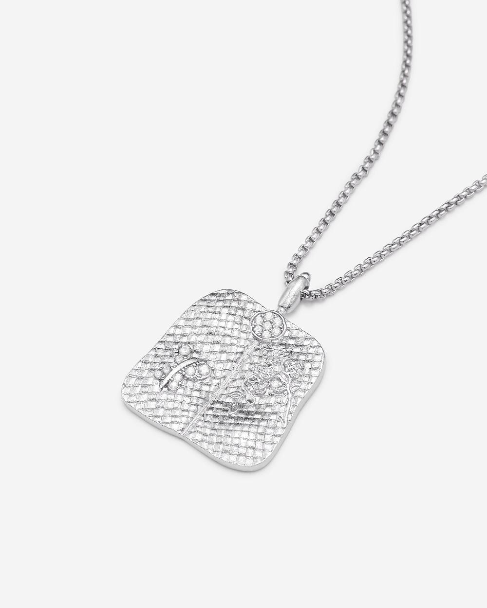 Biżuteria JW PEI Plantain Fan Pendant Necklace Women Srebrne Białe | PL1458TV