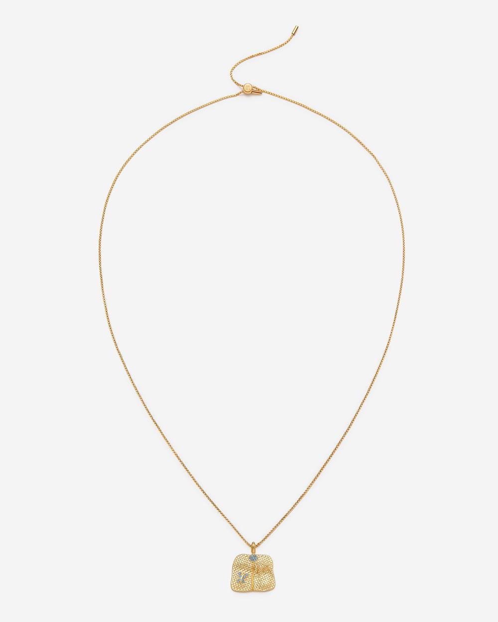 Biżuteria JW PEI Plantain Fan Pendant Necklace Women Złote Niebieskie Zielone | PL1459YU