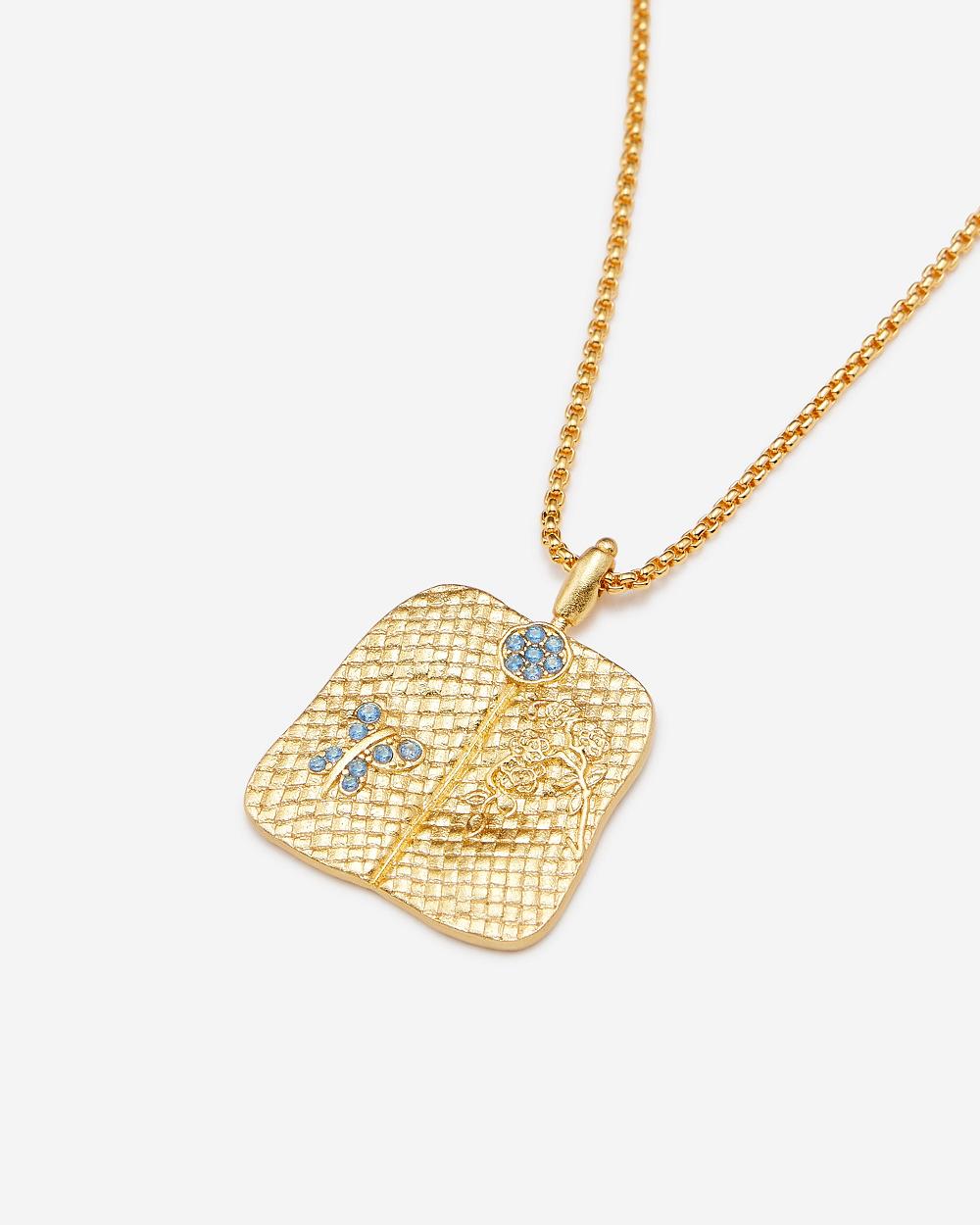 Biżuteria JW PEI Plantain Fan Pendant Necklace Women Złote Niebieskie Zielone | PL1459YU