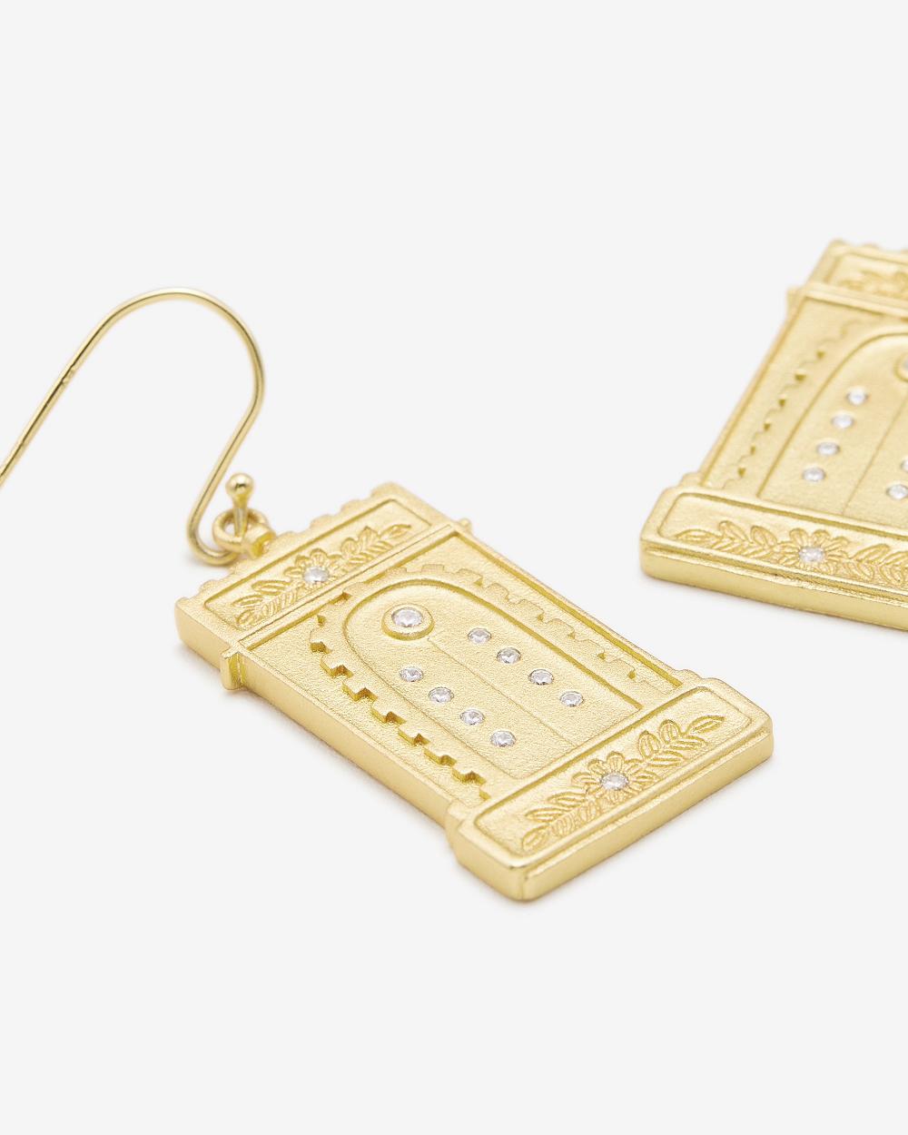 Biżuteria JW PEI Roman Arch Earrings Women Złote Białe | PL1463PQ
