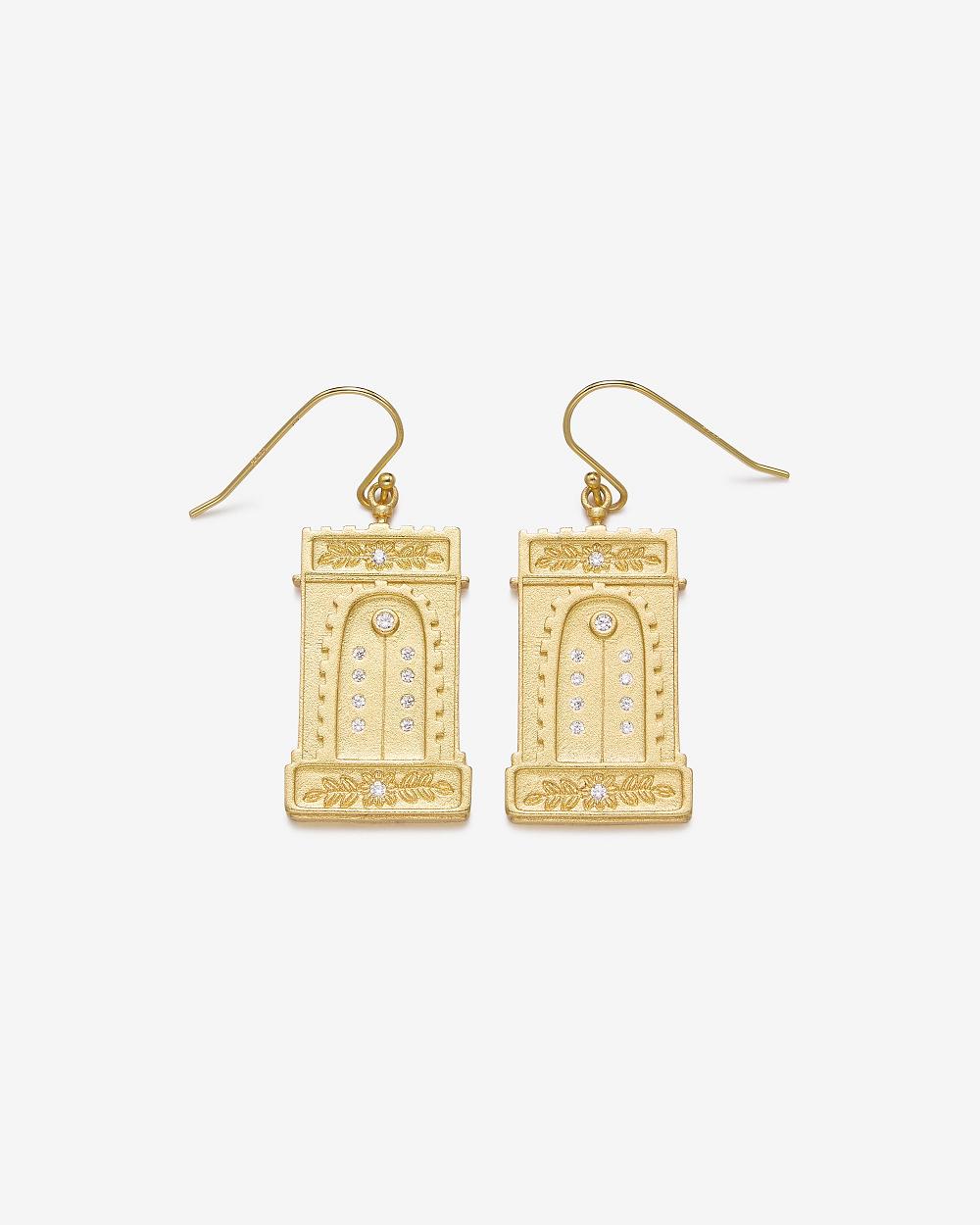 Biżuteria JW PEI Roman Arch Earrings Women Złote Białe | PL1463PQ