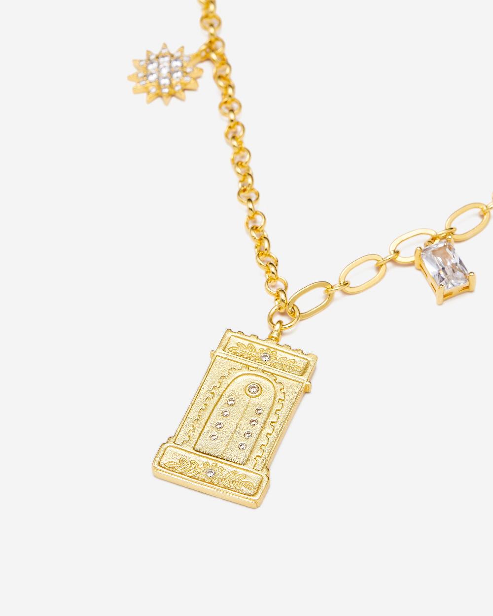 Biżuteria JW PEI Roman Arch Pendant Necklace Women Złote Białe | PL1466DN