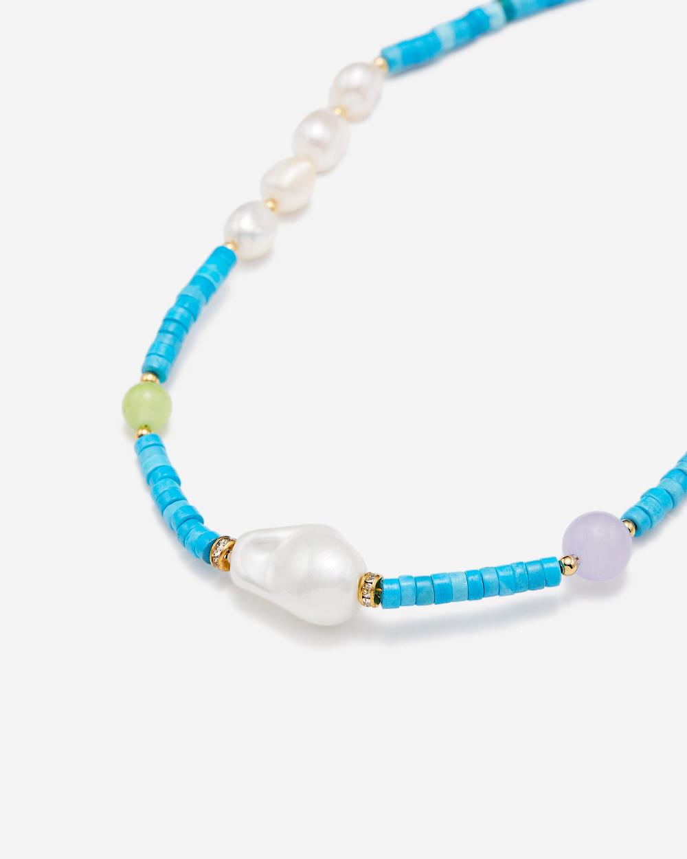 Biżuteria JW PEI Turquoise Multi Beaded Necklace Women Niebieskie | PL1470JJ