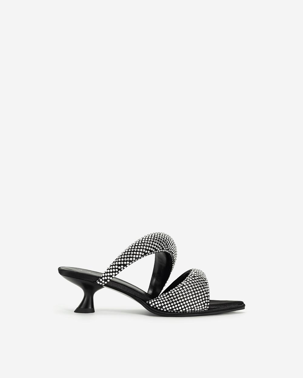 Buty JW PEI JW PEI Sara Mule Artificial Crystal Women Czarne | PL1478NB