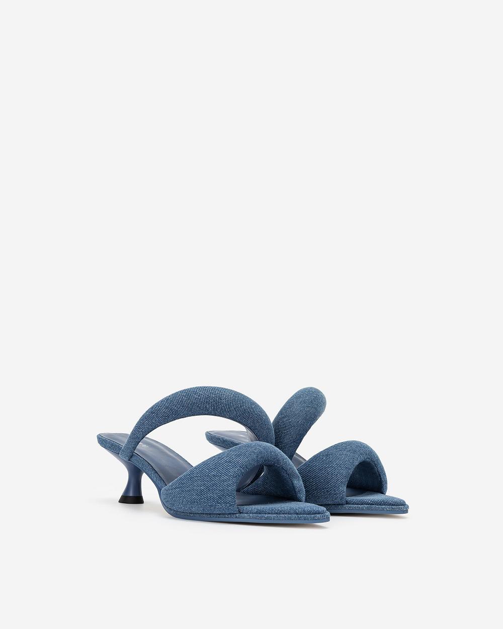 Buty JW PEI JW PEI Sara Mule Denim Women Niebieskie | PL1479MA